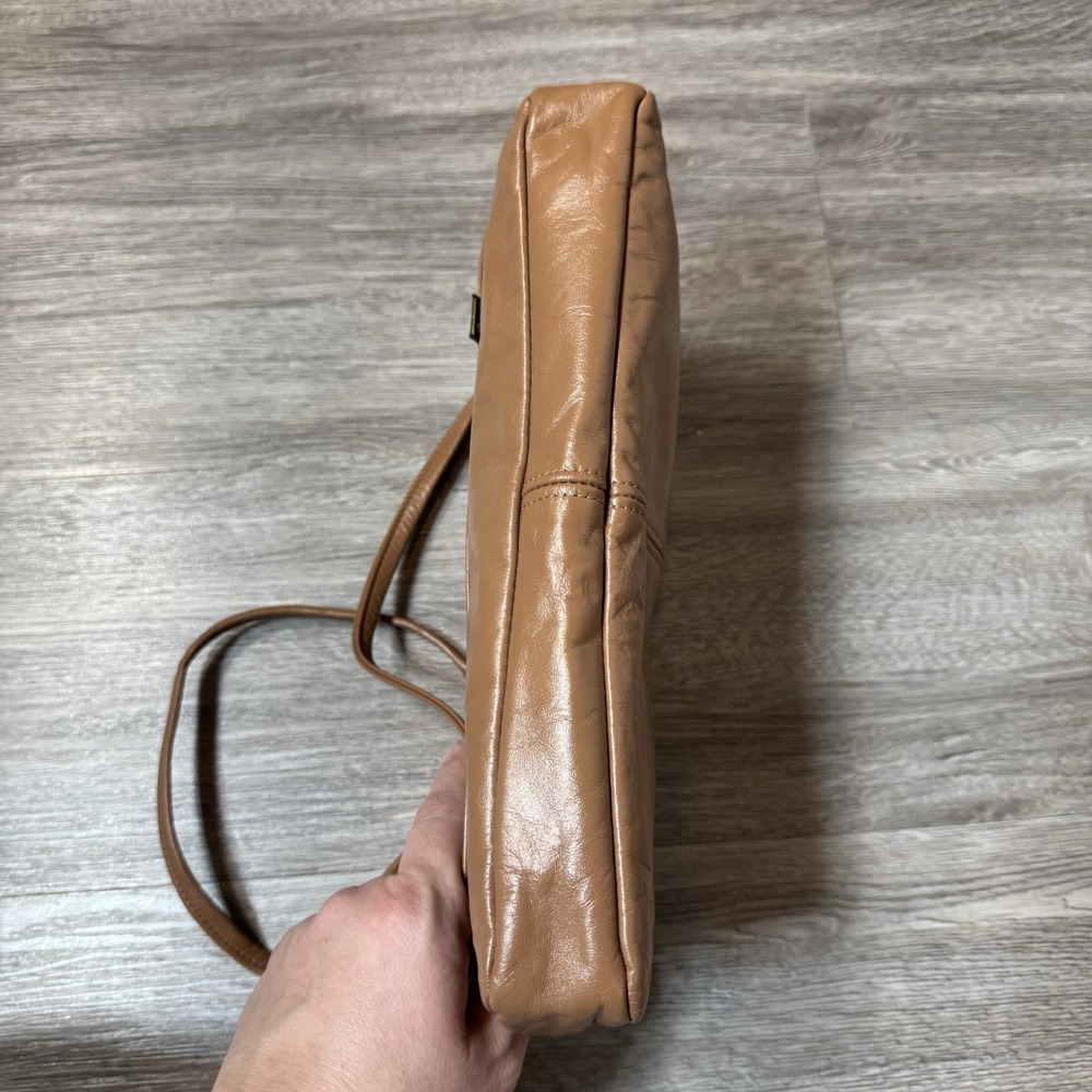 Vintage SAS Brown Leather Slouchy Flap Crossbody Shoulder Bag Purse USA Made Y2K - Picture 6 of 13